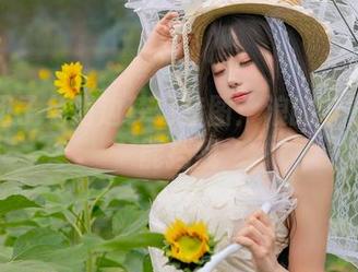 黏黏团子兔海边梦幻套图：浪的节奏也不能挡我
